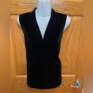 Calvin Klein Black Velvet Sleeveless Top size Small